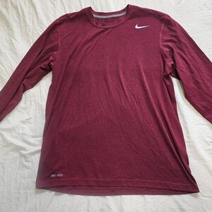 Nike Men’s Long Sleeve Dri-FIT Crew Shirt - Maroon